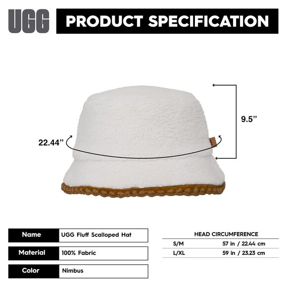 8934 Uggfluff Scalloped Hat, Nimbus, Small-Medium main image 4